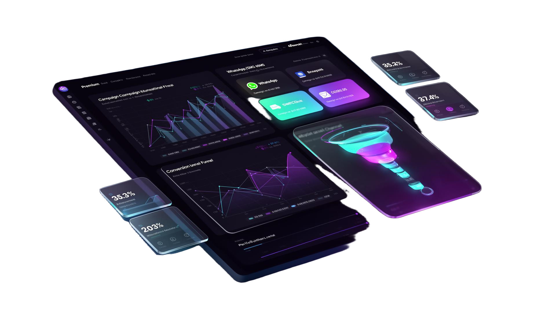 Dashboard de campanhas multicanal da Agência Store